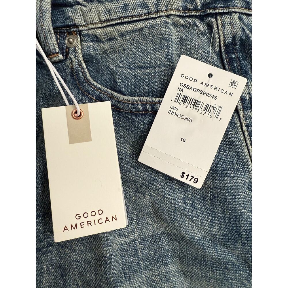 Good American Jeans Women's 10/30 Blue Good Extreme Barrel High Rise NWT - Picture 5 of 12